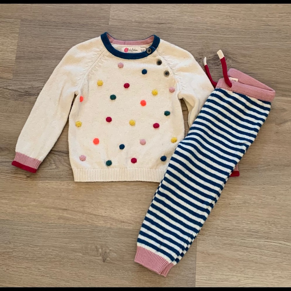 Baby Boden Sweater Pom Dot Set 12-18 Months - Picture 1 of 2